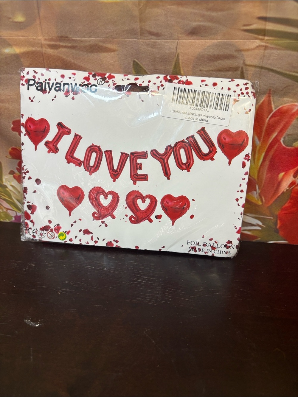 Amazon Red "I LOVE YOU" Heart Balloon Banner